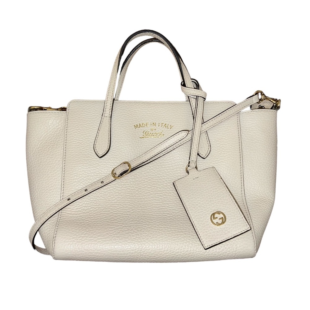 GUCCI WHITE LEATHER CROSSBODY HANDBAG